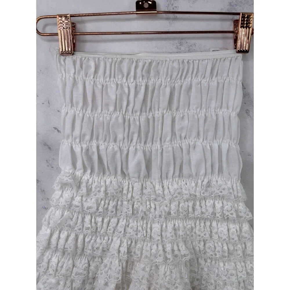 Vintage 60s Ruffled Bloomers kawaii White Pettipants M Coquette Poofy Ruffle - Picture 4 of 16